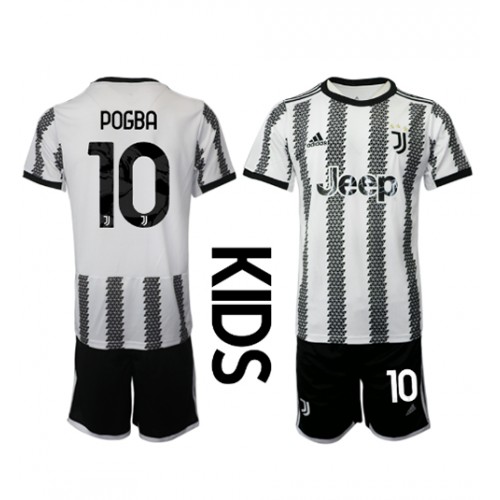 Dres Juventus Paul Pogba #10 Domaci za djecu 2022-23 Kratak Rukav (+ kratke hlače)